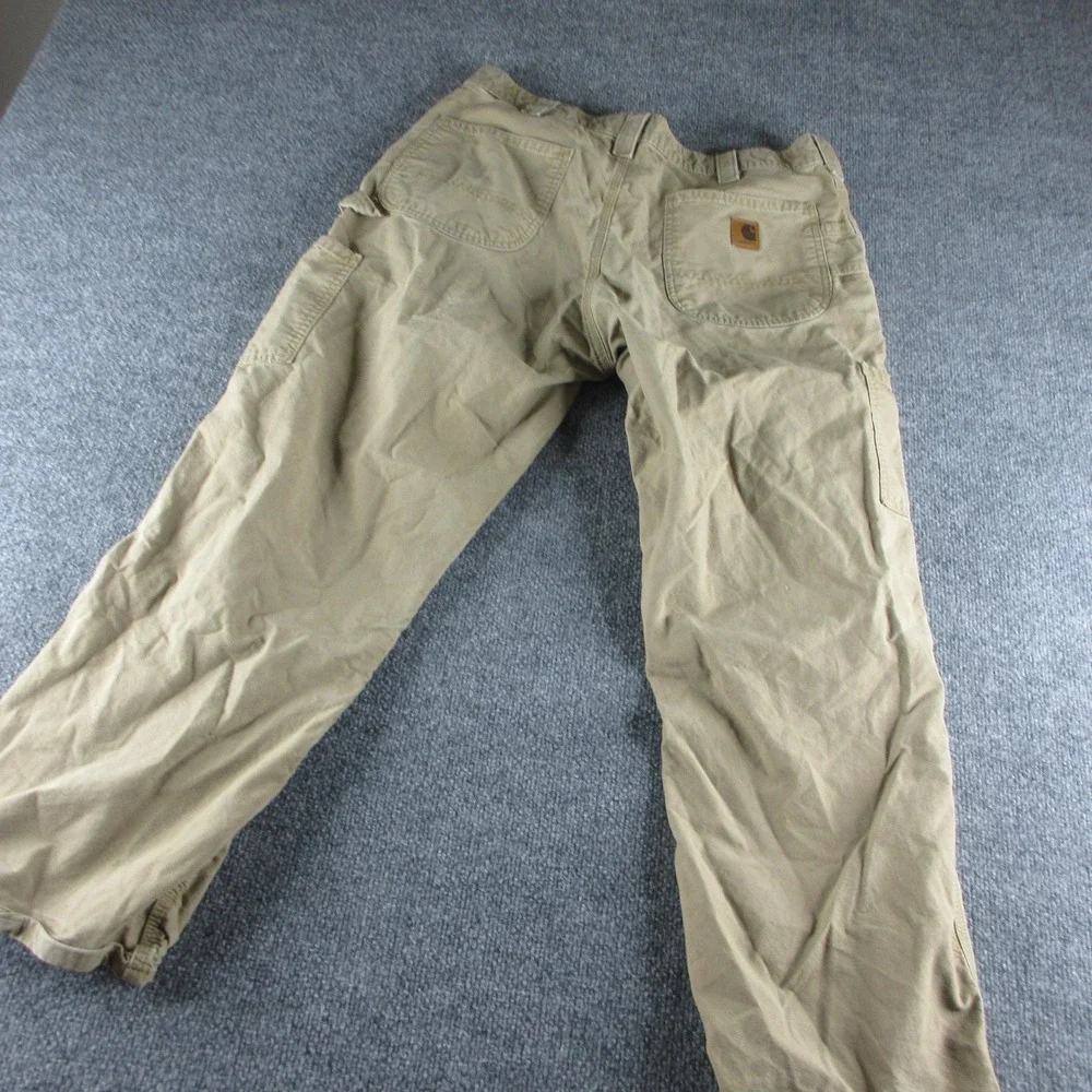 Carhartt Pants Mens 36x27 Beige B151 DKH Relaxed Canvas Carpenter Workwear